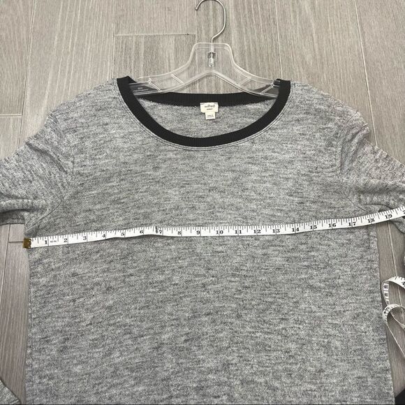 ARITZIA Wilfred High Low Crewneck Sweater Gray Black Color Block Trim XS Casual - Picture 12 of 13